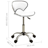 Salon Spa Stool White Faux Leather - Rear View