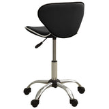 Salon Spa Stool Black Faux Leather - Top-Down View