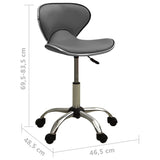 Salon Spa Stool Grey Faux Leather - Rear View