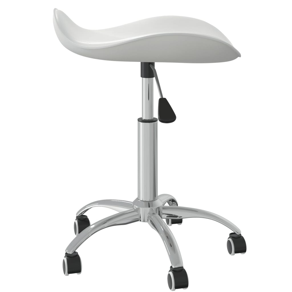 Salon Spa Stool White Faux Leather