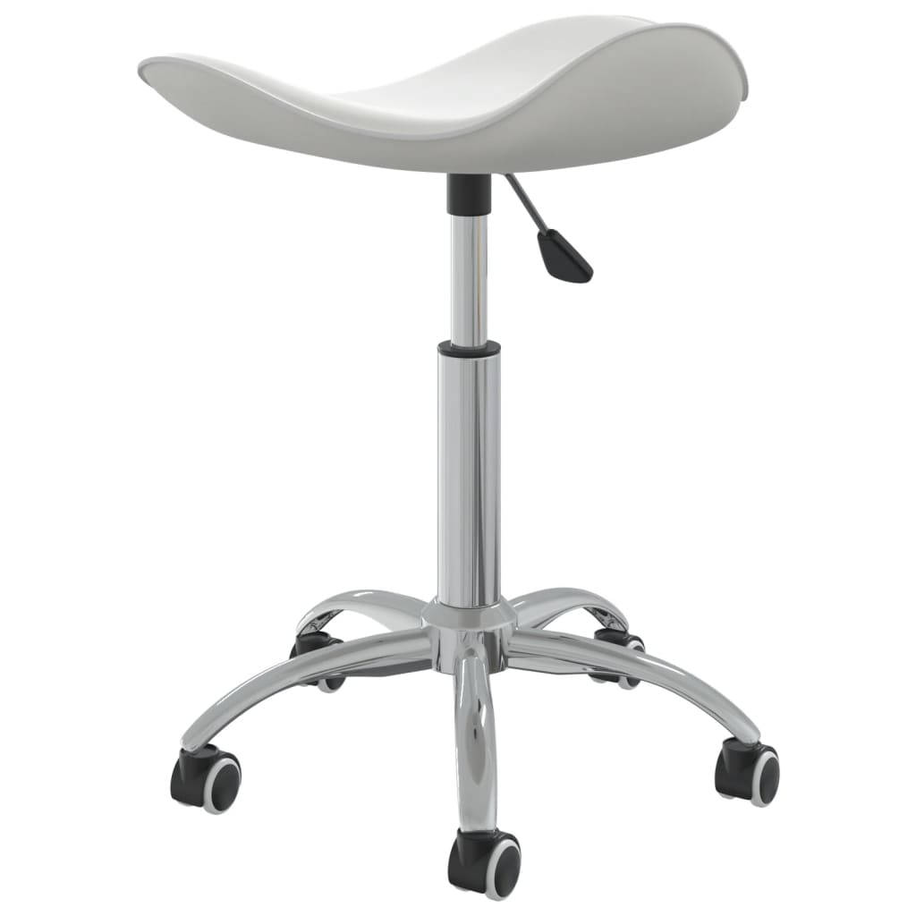 Salon Spa Stool White Faux Leather