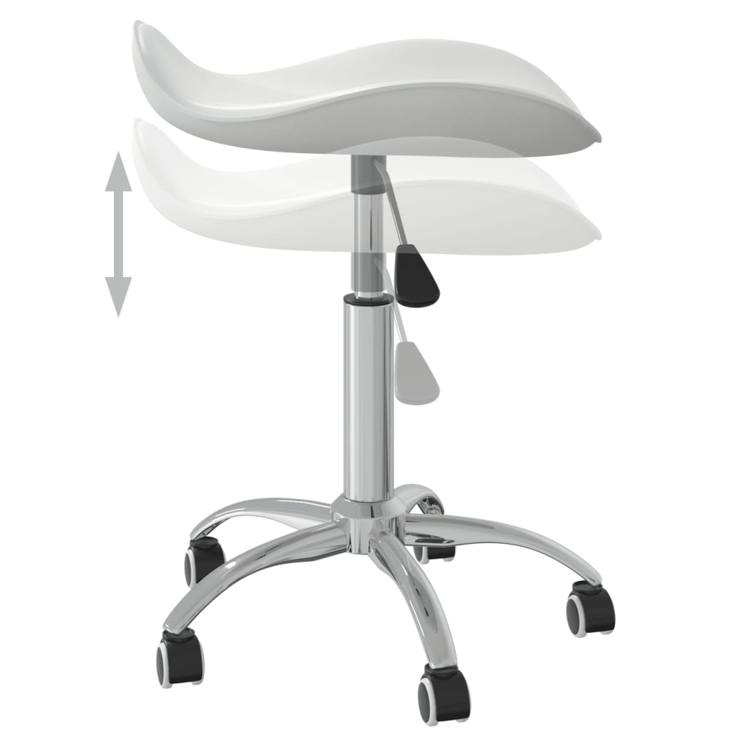 Salon Spa Stool White Faux Leather