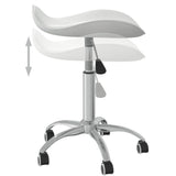 Salon Spa Stool White Faux Leather - 45-Degree Angle
