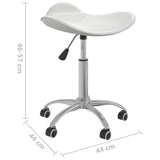 Salon Spa Stool White Faux Leather - Low Angle