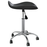 Salon Spa Stool Black Faux Leather - Side View