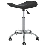 Salon Spa Stool Black Faux Leather - Top-Down View