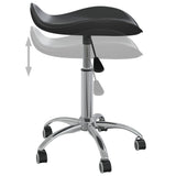 Salon Spa Stool Black Faux Leather - 45-Degree Angle