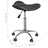 Salon Spa Stool Black Faux Leather - Low Angle