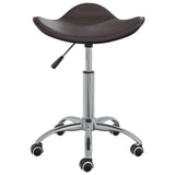 Salon Spa Stool Brown Faux Leather - Front View