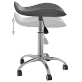 Salon Spa Stool Grey Faux Leather - 45-Degree Angle