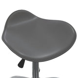 Salon Spa Stool Grey Faux Leather - Rear View