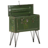 Storage Trunk Military Style 68x24x66 Cm Iron - Side View