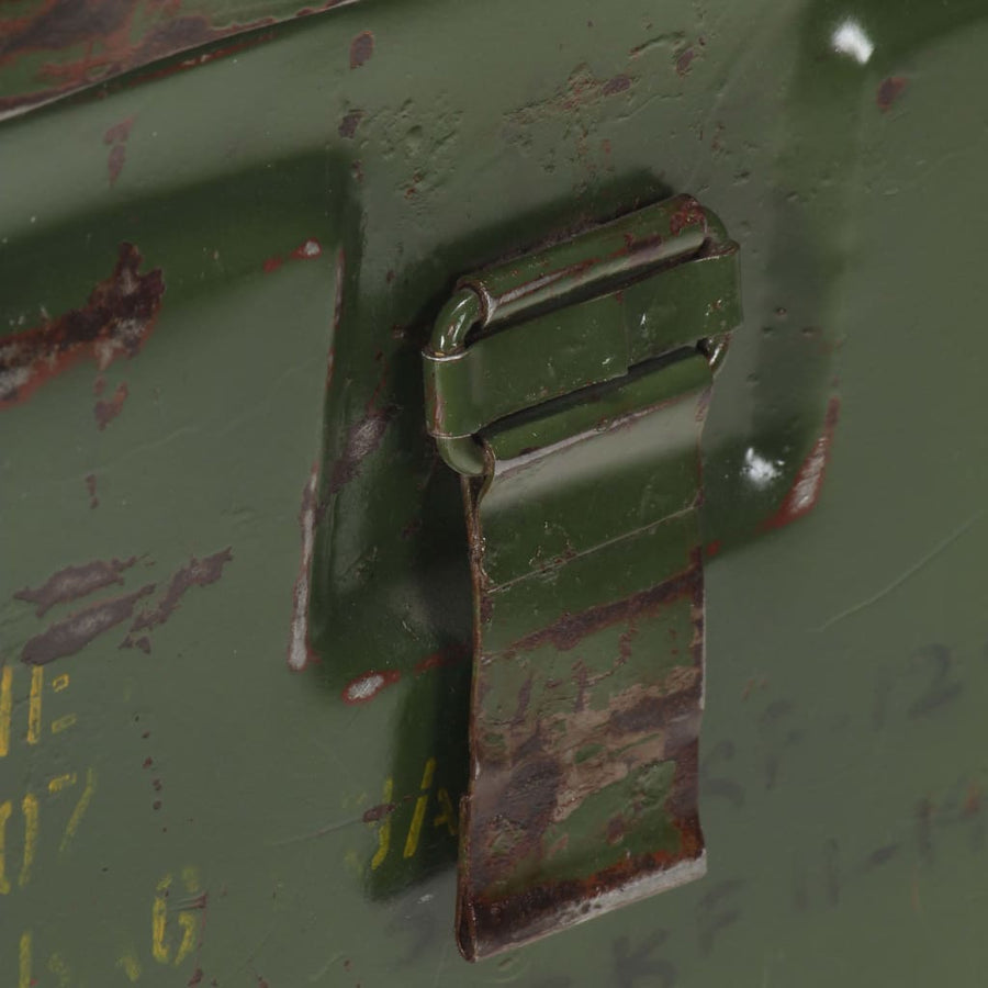 Storage Trunk Military Style 68x24x66 Cm Iron