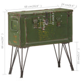 Storage Trunk Military Style 68x24x66 Cm Iron