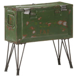 Storage Trunk Military Style 68x24x66 Cm Iron