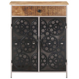 Sideboard 60x35x75 cm Rough Mango Wood & Iron - Front View