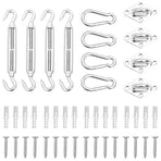 12 Piece Sunshade Sail Accessory Set Stainless Steel