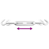 9 Piece Sunshade Sail Accessory Set Stainless Steel - Front View