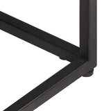 Coffee Table Carved Top Black 110x60x34 cm Solid Mango Wood - Rear View