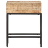 Side Table 40x30x50 cm Solid Rough Mango Wood - Front View