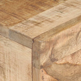 Side Table 40x30x50 cm Solid Rough Mango Wood - Top-Down View