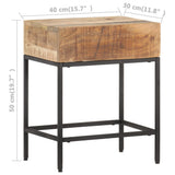 Side Table 40x30x50 cm Solid Rough Mango Wood - 45-Degree Angle