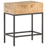 Side Table 40x30x50 cm Solid Rough Mango Wood - Close-Up Angle