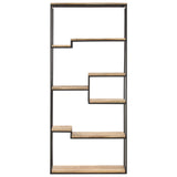 Bookcase 80x30x180 cm Rough Mango Wood - Front View