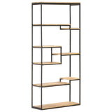 Bookcase 80x30x180 cm Rough Mango Wood - Extra Image
