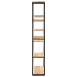 Bookcase 80x30x180 cm Rough Mango Wood - Side View