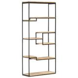 Bookcase 80x30x180 cm Rough Mango Wood - Low Angle