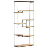Bookcase 80x30x180 cm Rough Mango Wood - Extra Image