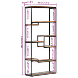Bookcase 80x30x180 cm Solid Reclaimed Wood - Rear View