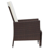 Reclining Garden Chair with Cushions Poly Rattan Brown - Top-Down View