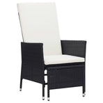2 Piece Garden Lounge Set with Cushions Poly Rattan Black
