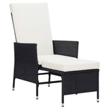 2 Piece Garden Lounge Set with Cushions Poly Rattan Black - Side View
