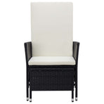2 Piece Garden Lounge Set with Cushions Poly Rattan Black