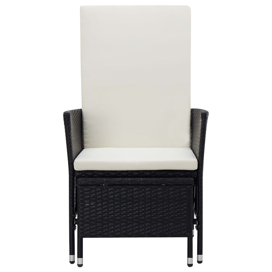 2 Piece Garden Lounge Set with Cushions Poly Rattan Black