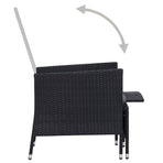 2 Piece Garden Lounge Set with Cushions Poly Rattan Black