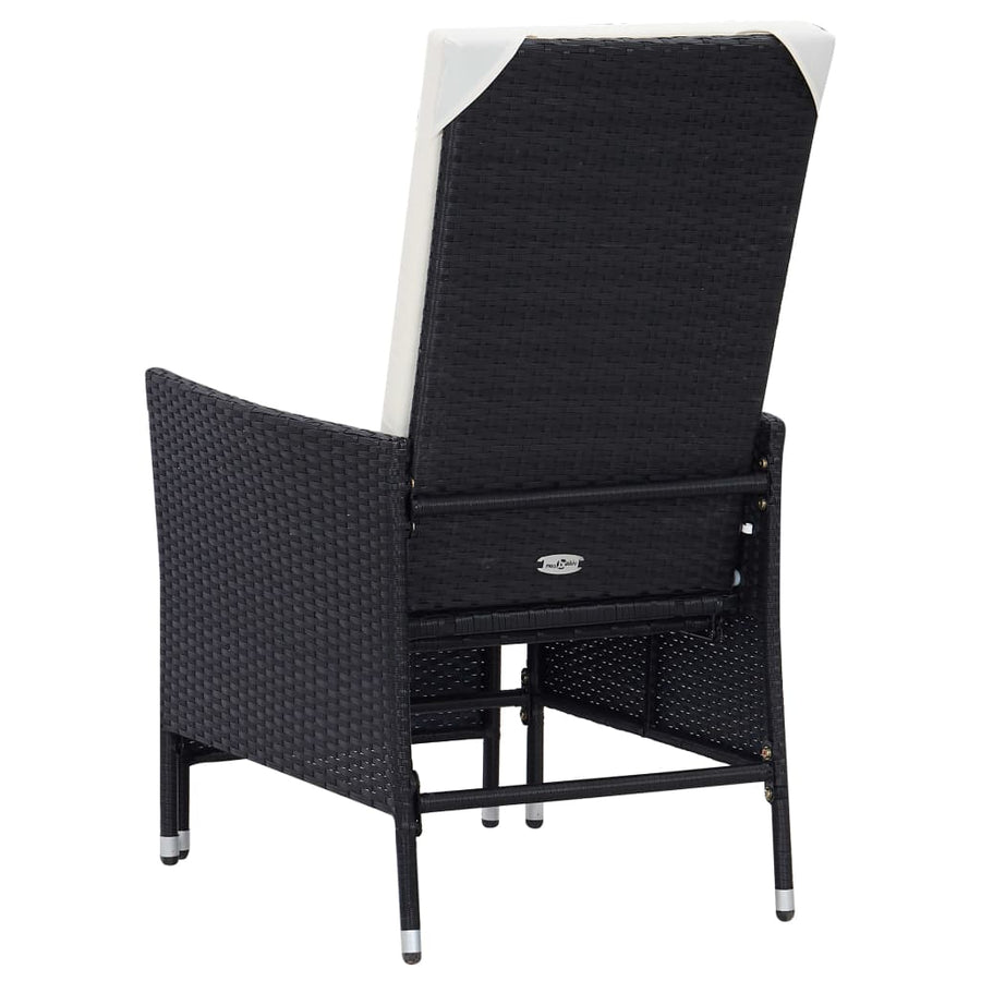 2 Piece Garden Lounge Set with Cushions Poly Rattan Black