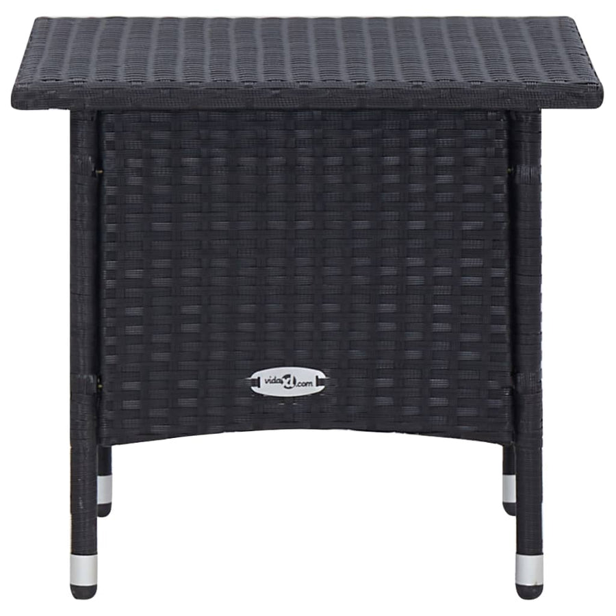 2 Piece Garden Lounge Set with Cushions Poly Rattan Black