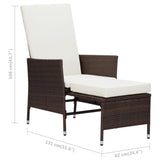 2 Piece Garden Lounge Set with Cushions Poly Rattan Brown - Extra Image