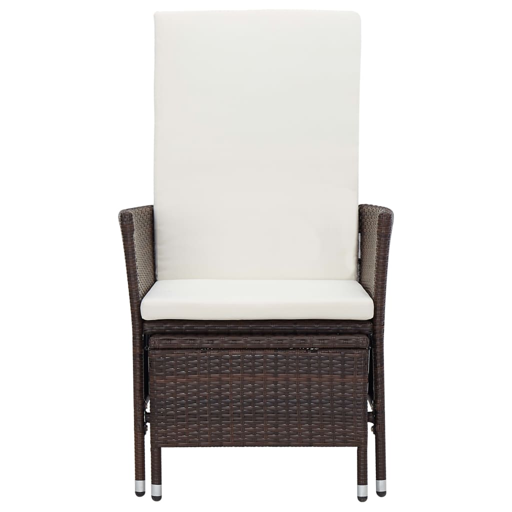 2 Piece Garden Lounge Set with Cushions Poly Rattan Brown