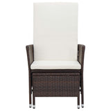 2 Piece Garden Lounge Set with Cushions Poly Rattan Brown