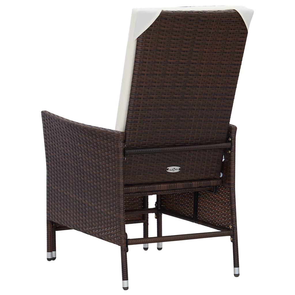 2 Piece Garden Lounge Set with Cushions Poly Rattan Brown