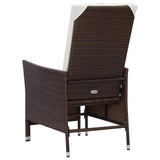 2 Piece Garden Lounge Set with Cushions Poly Rattan Brown - Close-Up Angle