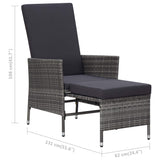 2 Piece Garden Lounge Set with Cushions Poly Rattan Grey - Extra Image