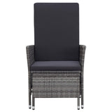 2 Piece Garden Lounge Set with Cushions Poly Rattan Grey - Top-Down View