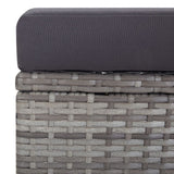 2 Piece Garden Lounge Set with Cushions Poly Rattan Grey - Low Angle