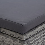 2-Person Sunbed with Cushion Poly Rattan Grey - Close-Up Angle